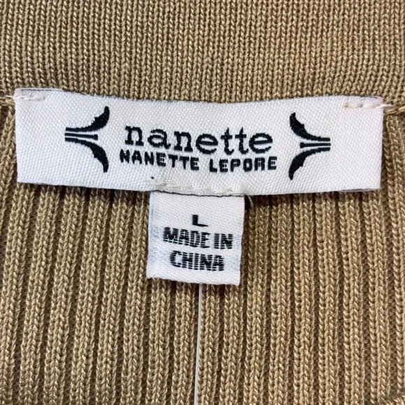 Nanette Nanette Lepore Large New Ribbed Knit Crochet Sleeve Top Shirt Women's - Picture 4 of 11